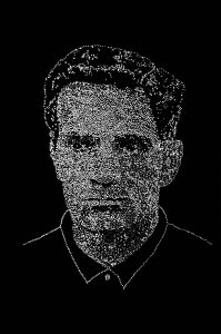 P.P.Pasolini 1, cinefoil perforated, light, wood, 90 x 60 cm