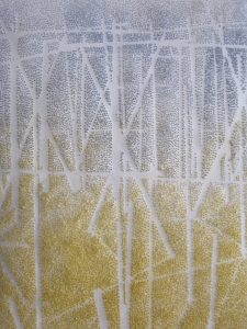 "Hopfenplantage" III, Papier, Pigmente, 32,5 x 26,5 cm